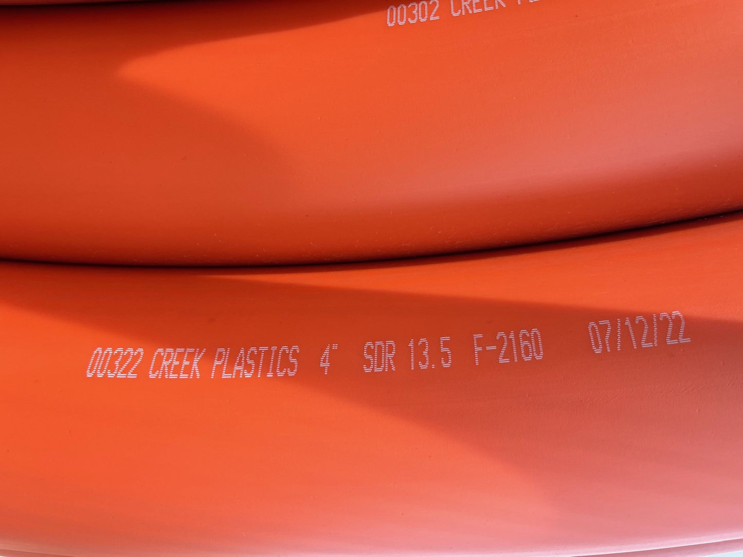 4" SDR13.5 Orange, 750' Reels, No Tape